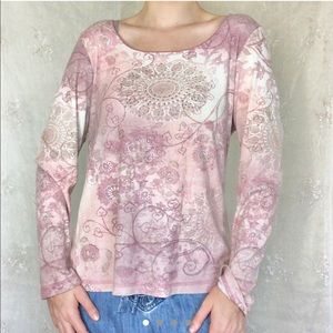 gorgeous boho fairy core soft pink bedazzled tee